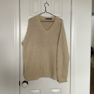 Jenni Kayne Cream V-Neck Sweater